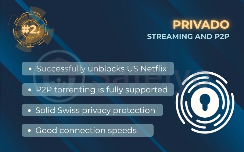 Rank 2 - PrivadoVPN: Best free VPN for streaming and P2P