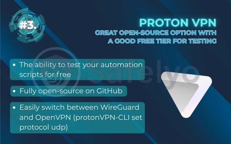 Rank 3 - Proton VPN: Great open-source option with a good free tier for testing