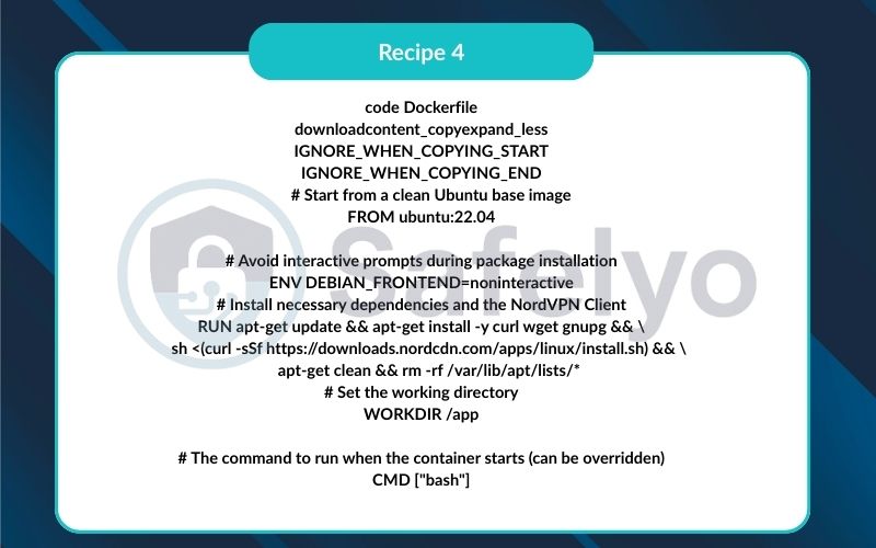 Recipe 4: Running a VPN CLI inside a Docker container