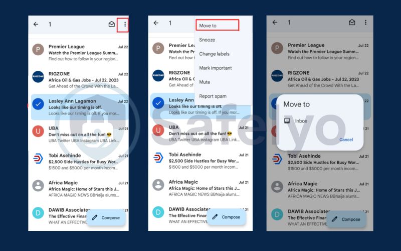 How to recover deleted email in Gmail app 3