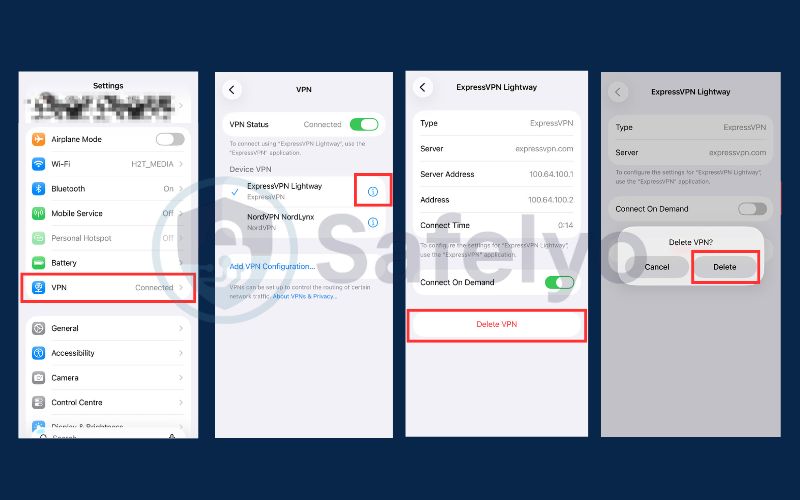Remove the VPN configuration profile entirely