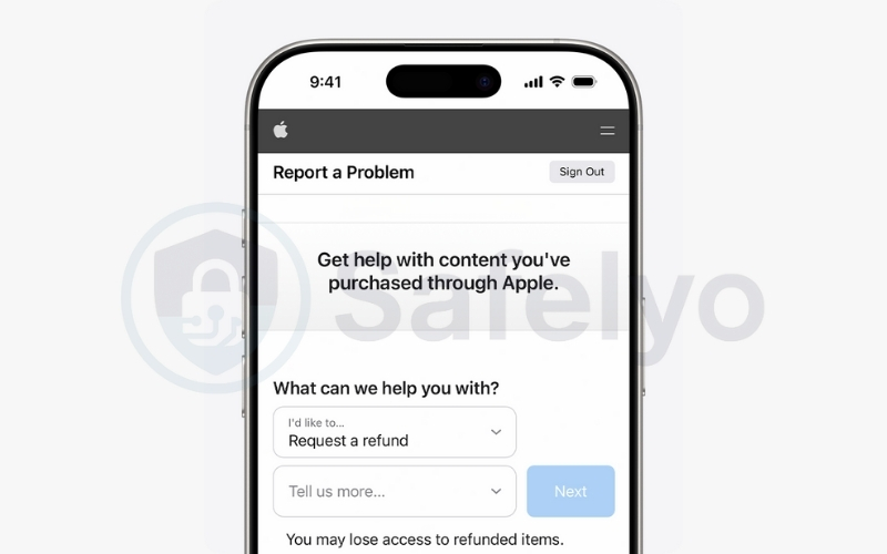 Request a refund from the Apple App Store