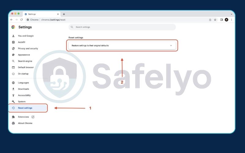 Reset Chrome settings to default (2) Reset Chrome settings to default (2)