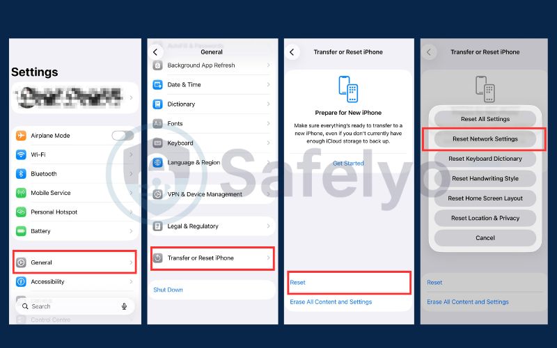 Reset Network Settings on iPhone