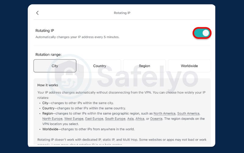 Restrict rotation scope to a single country or location