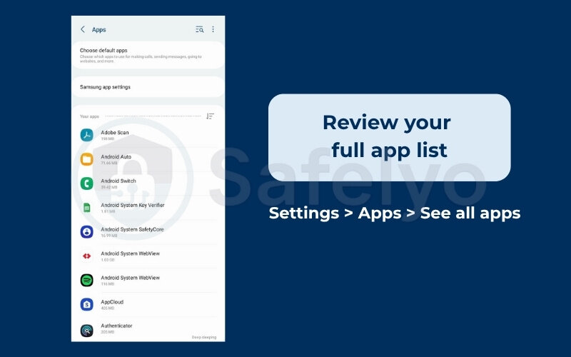 Review your full app list