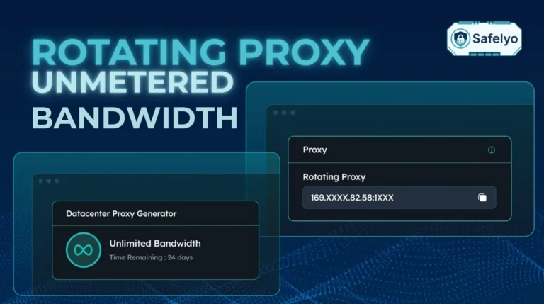 Rotating proxy with unlimited bandwidth