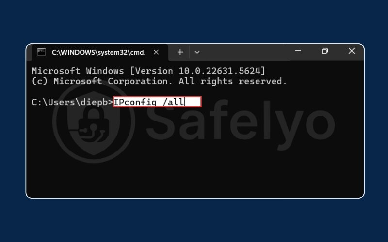 Run the IPconfig Run the IPconfig