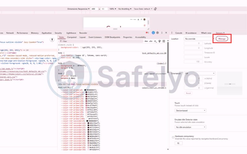 Select Manage option