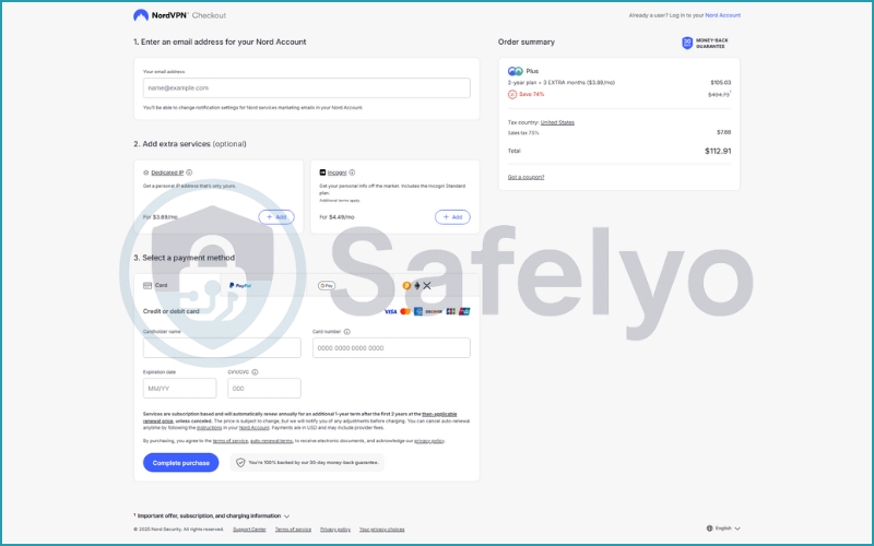 Select your payment method