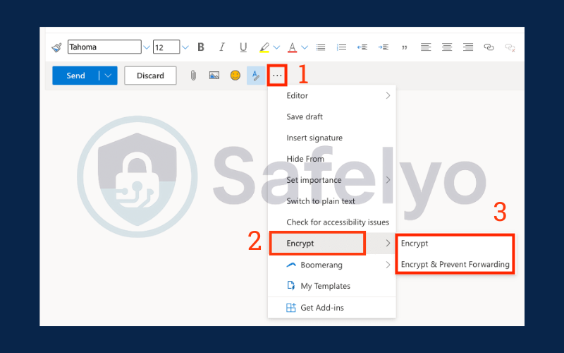 Send an encrypted email in Outlook
