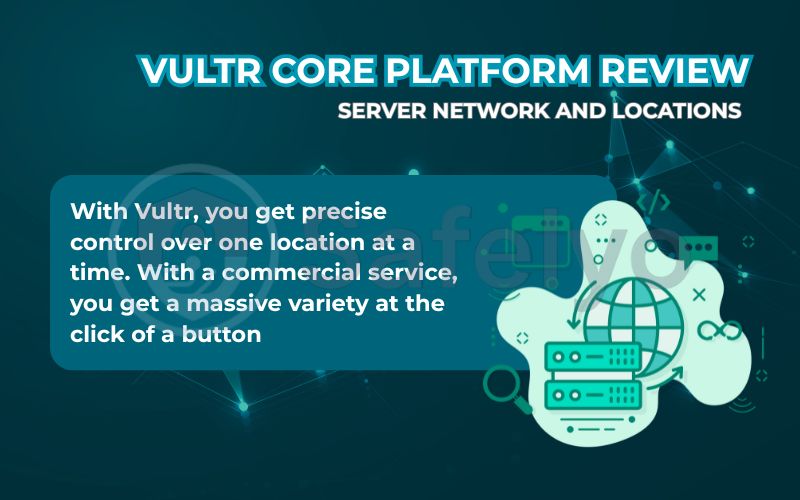 Server network and locations of the Vultr core platform