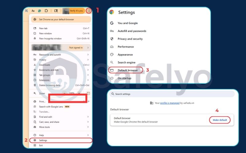 Set the default from within your browser