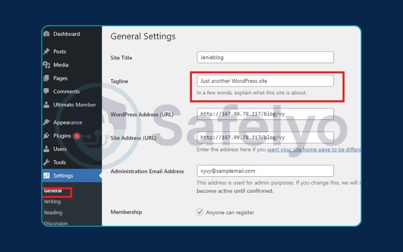 Set the Site Title and Tagline