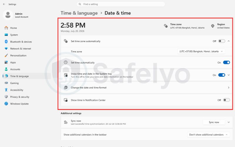 Set the system date and time automatically