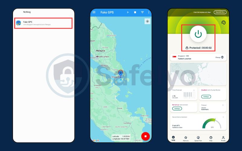 Set your global location and turn on VPN