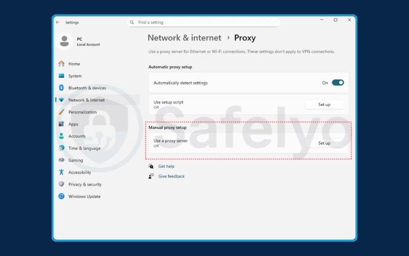 Setting up SOCKS5 on Windows