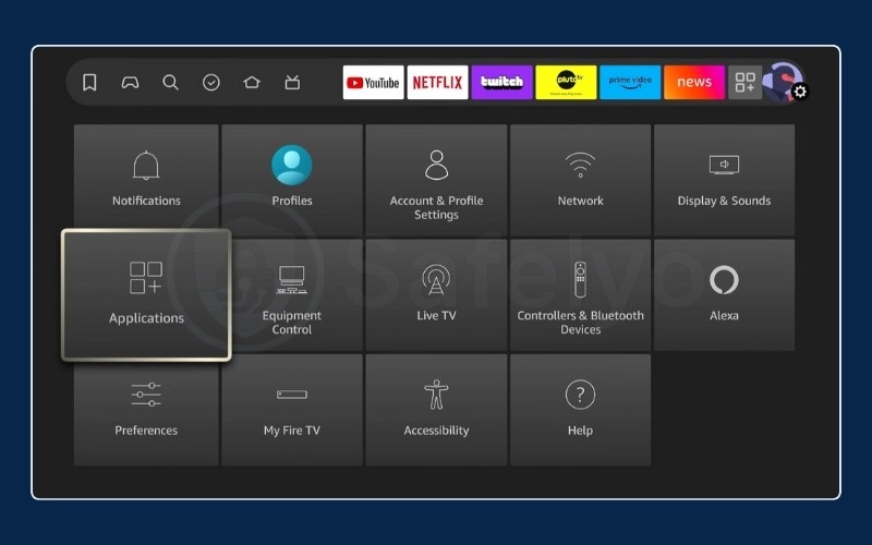 Go to Settings > Applications