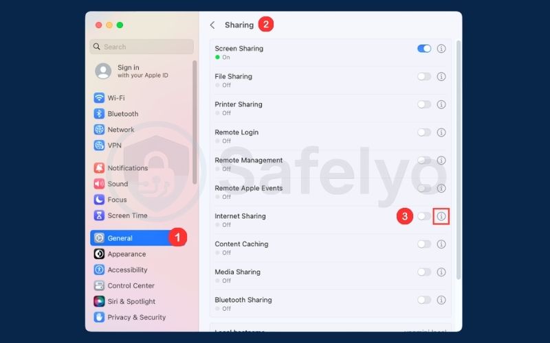 Share a VPN connection on macOS via Internet sharing