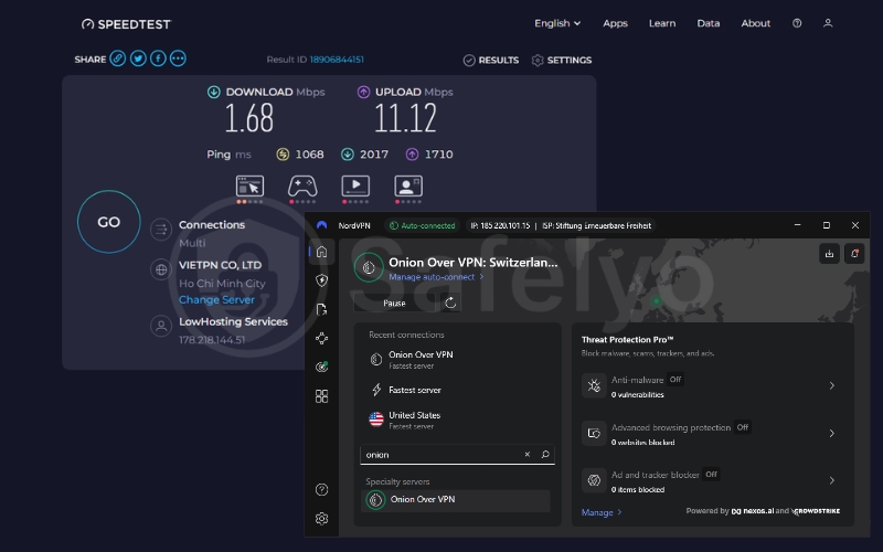 Speeds drop when using Onion over VPN Speeds drop when using Onion over VPN