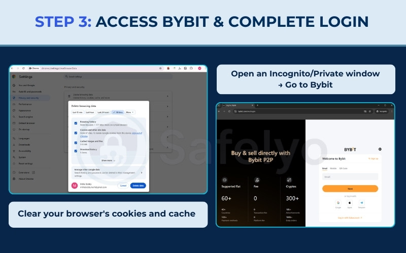 Step 3: Access Bybit & complete login