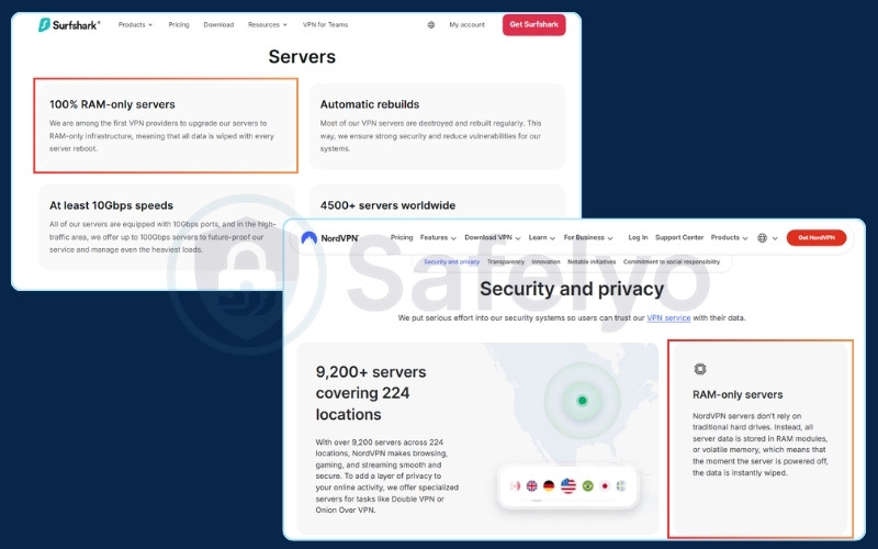 Surfshark and NordVPN: RAM-only servers