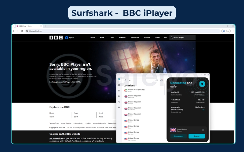 Surfshark not working with BBC iPlayer