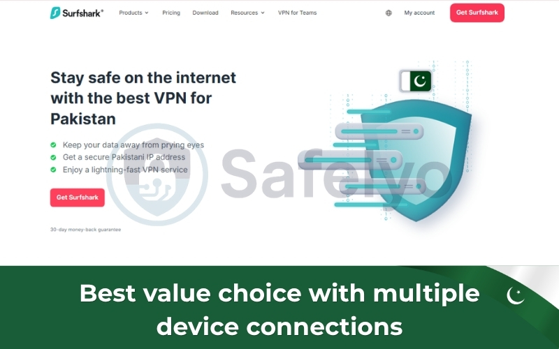 Surfshark is the best value choice for Pakistan