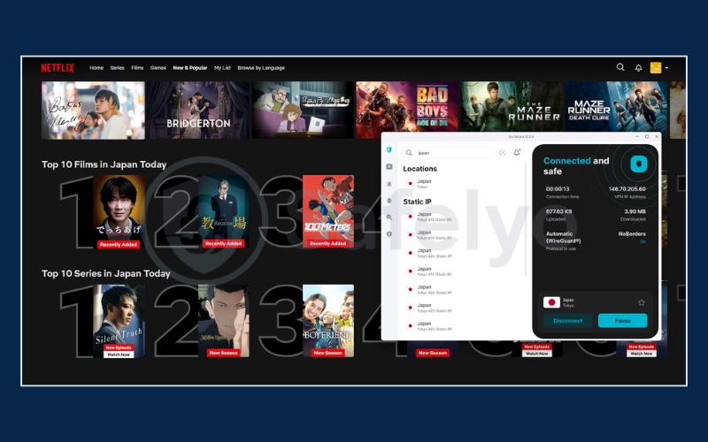 Unblocking Netflix JP with Surfshark