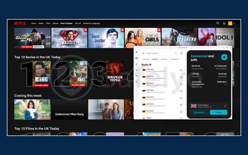 Unblocking Netflix UK with Surfshark
