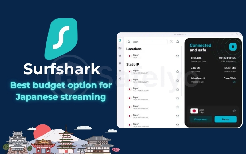 Surfshark VPN is the best budget option for Japanese streaming