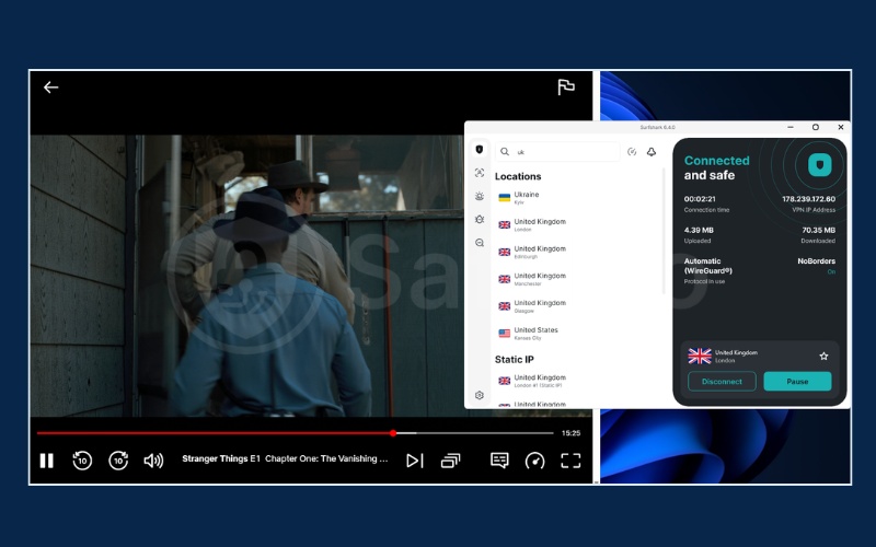 Smooth Netflix streaming with Surfshark