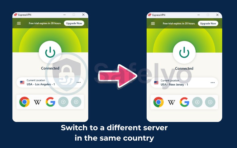 Switch to a different server in the same country