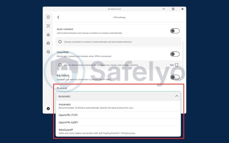 Switching VPN protocols