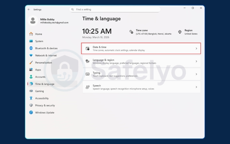 Sync your system time - Windows