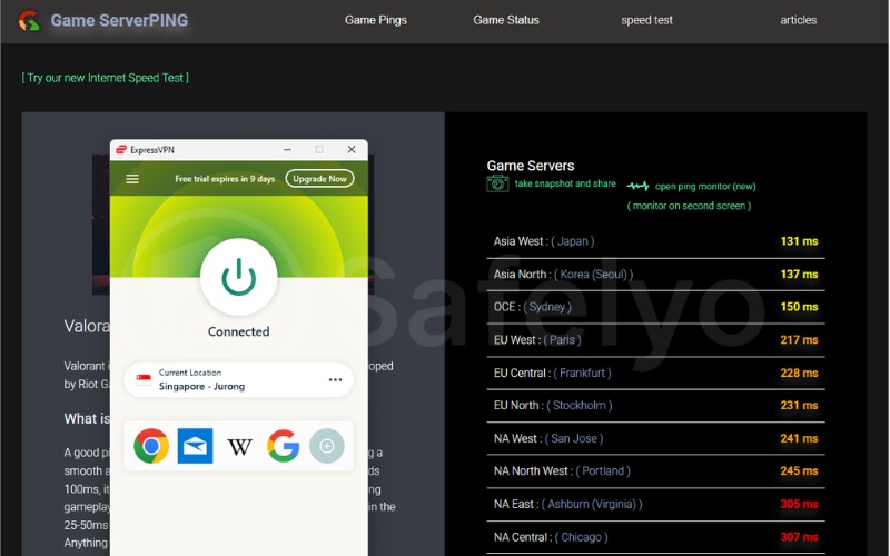 Test Valorant ping after enabling VPN