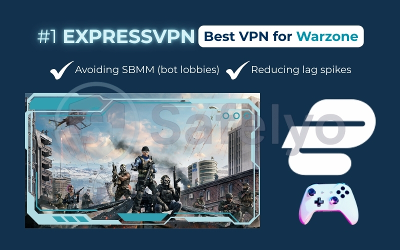 The top pick VPN for Warzone is ExpressVPN