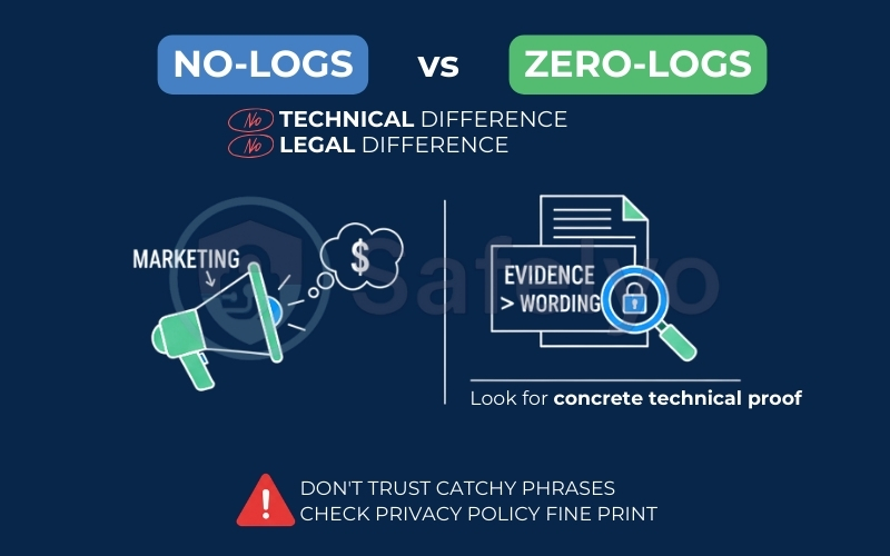 There is no difference between 2 phrases No-logs and Zero-logs There is no difference between 2 phrases No-logs and Zero-logs