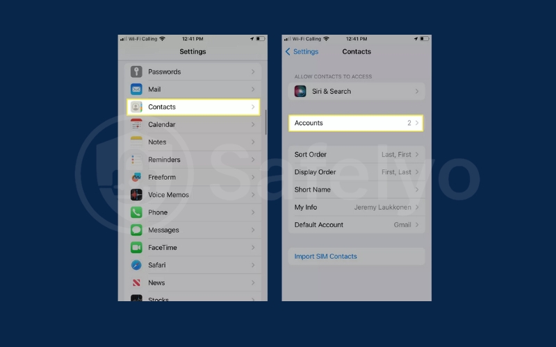 Transfer with Google account on iPhone 1