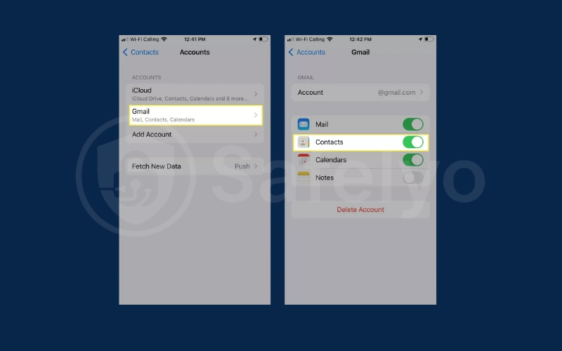 Transfer with Google account on iPhone 2