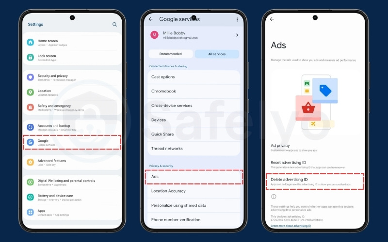 Turn off ad ID tracking on Android (Samsung)