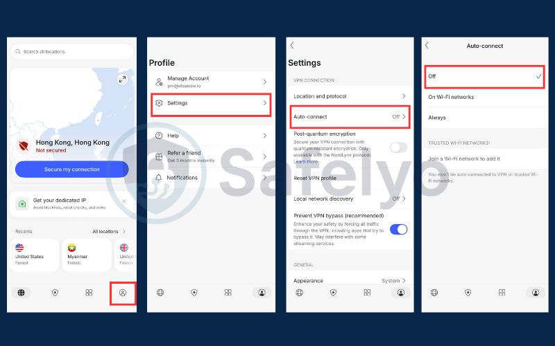 Turn off Auto-connect option