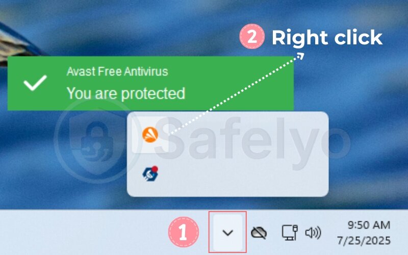 How to turn off Avast antivirus on Windows
