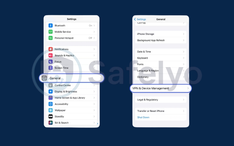 Tap VPN & Device Management