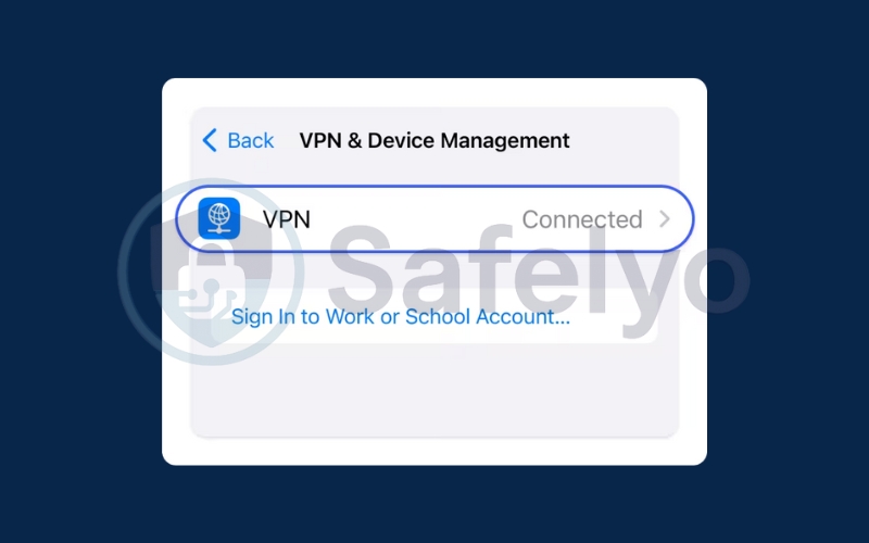 Click VPN from the General settings