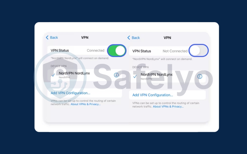 Switch the VPN mode to disconnect
