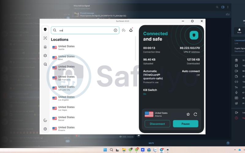 Unblock Telegram anywhere with Surfshark