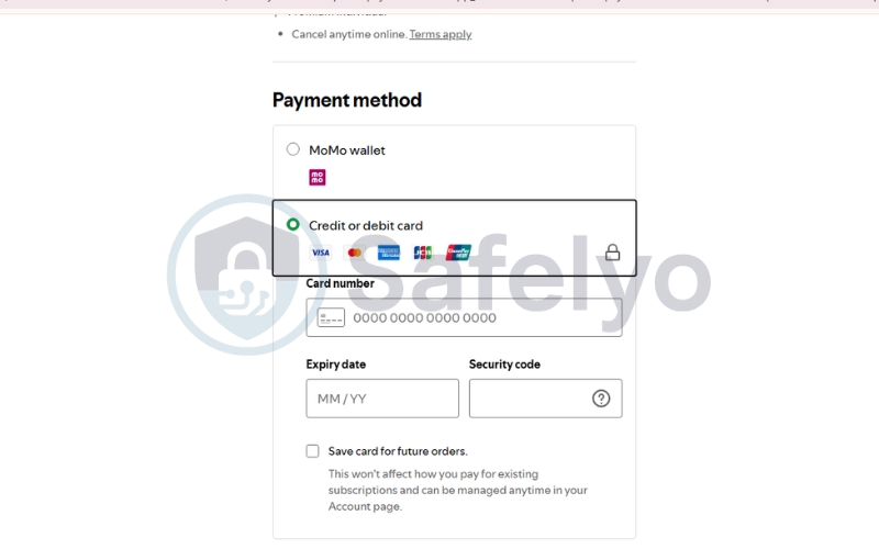 Update your payment method