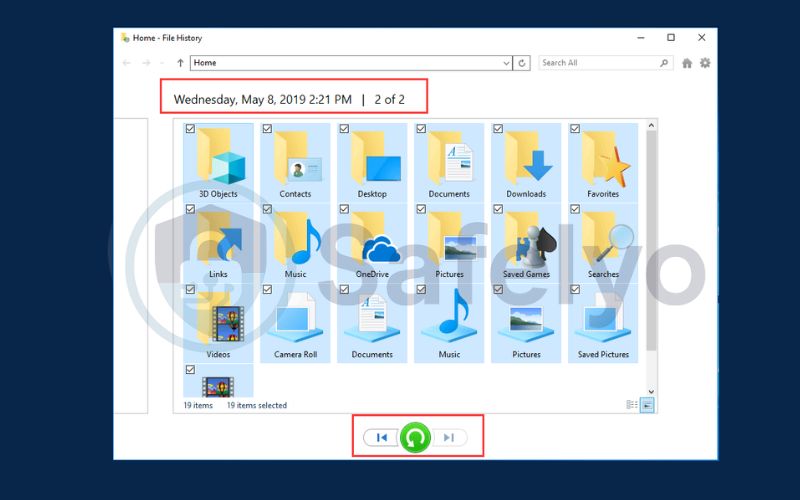 Use File History to recover files 2