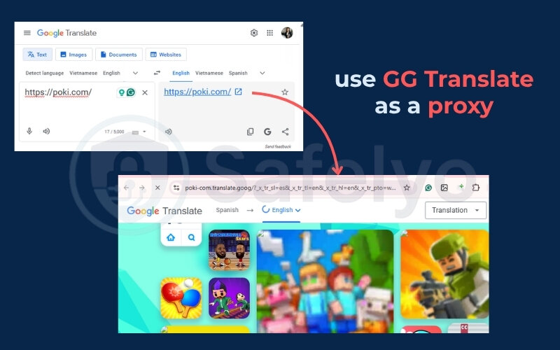 Use Google Translate or lightweight proxy tools